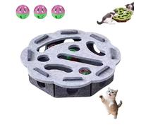 Boîte d'enrichissement Cat Scratch Puzzle, Jouet interactif à avec 3 clochettes pour Chats d'intérieur Exercice de grattage, Chasse Purple Lace