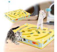 Boîte D'enrichissement De Lime À Ongles for Chat, Jouet Interactif De Puzzle À Gratter avec Cloche, Boîte De Jeu De Labyrinthe en Feutre for Chaton D'intérieur, Entraînement À Gratter(B)