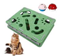 Boîte d'enrichissement de limes à ongles pour chat - 40 x 30 x 8 cm - Coupe-griffes interactif - Tampon à gratter en feutre avec 2 balles de clochette pour le toilettage et les jeux - Jouet