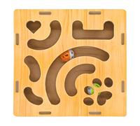 Boîte d'enrichissement de puzzle à gratter - Bois 28,5-33 cm | Accessoires à gratter interactifs avec boules à hochet pour chats avec griffoir intérieur, stimulation mentale, entraînement, boîte d'enr
