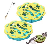 Boîte d'enrichissement de puzzle à griffer pour chat avec clochette, labyrinthe en feutre mental pour stimuler les instincts d'énergie du chat, jouet puzzle interactif pour chats d'intérieur (mélange