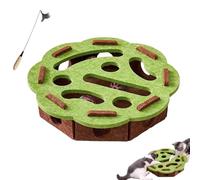 Boîte d'enrichissement pour chat avec clochette, labyrinthe en feutre mental pour stimuler les instincts d'énergie du chat, jouet puzzle interactif pour chats d'intérieur (vert rond)