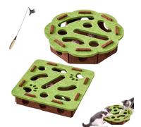 Boîte d'enrichissement pour chat avec clochette, labyrinthe en feutre mental pour stimuler les instincts d'énergie du chat, jouet puzzle interactif pour chats d'intérieur (mélange D)