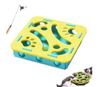 Boîte d'enrichissement pour chat avec clochette, labyrinthe en feutre mental pour stimuler les instincts d'énergie du chat, jouet puzzle interactif pour chats d'intérieur (carré jaune)