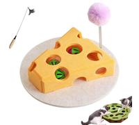 Boîte d'enrichissement pour chat avec clochette, labyrinthe en feutre mental pour stimuler les instincts d'énergie du chat, jouet puzzle interactif pour chats d'intérieur (triangle jaune)