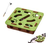 Boîte d'enrichissement pour chat avec clochette, labyrinthe en feutre mental pour stimuler les instincts d'énergie du chat, jouet puzzle interactif pour chats d'intérieur (carré vert)