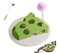 Boîte d'enrichissement pour chat avec clochette, labyrinthe en feutre mental pour stimuler les instincts d'énergie du chat, jouet puzzle interactif pour chats d'intérieur (triangle vert)
