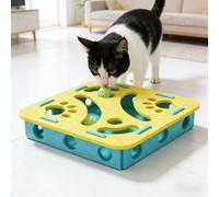 Boîte d'enrichissement pour chat - Lime à ongles pour chat avec 3 boules cloches, labyrinthe interactif en feutre pour chaton, pour entraînement à griffer les chatons, exercices d'enrichissement