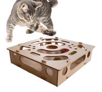 Boîte d'Enrichissement pour Limage des Griffes de Chat,Lime à Griffes Interactive,Avec Clochette et Balle, Boîte d'Activité à Griffe Puzzle | Pour Entraînement, Dentition, Exercice des Chats et Chiots