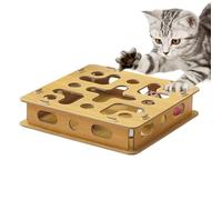 Boîte d'Enrichissement pour Lime à Griffes des Chats | Jouet en Bois pour Animal avec Deux Clochettes | Boîte À Énigme Et Lime À Griffes Pour Chat,pour la Stimulation, le Jeu, le Grattage et