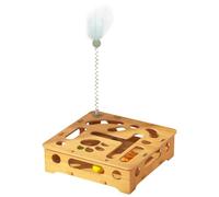 Boîte d'enrichissement puzzle à gratter pour chat, favorise l'exercice, 30 x 30 x 8,5 cm, jouet interactif pour chaton, boîte de jeu labyrinthe, facile à utiliser, pour une utilisation en intérieur et