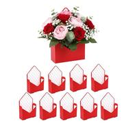 Boîte d'enveloppe bouquet - Lot de 10 accessoires d'emballage | Boîte d'enveloppe florale en papier imperméable pliable Saint-Valentin fleuriste fête d'anniversaire de mariage décoration