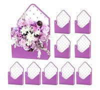 Boîte d'enveloppe de bouquet de 10 pièces, emballage en papier floral pliable élégant, boîte Saint-Valentin et mariage pour anniversaire, remise des diplômes, fête, idéale pour la mère, la petit