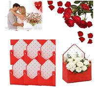 Boîte d'enveloppe pour bouquet, boîte-cadeau d'enveloppe, boîtes d'enveloppes de Saint-Valentin pour bouquet de fleurs, boîtes en papier pliantes, étanches, pour mariage, Saint-Valentin (rouge)