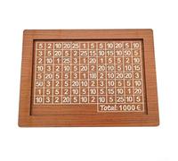 Boîte d'épargne en bois avec compteur de chiffres et fentes pour pièces de monnaie, aide à construire la discipline financière et à suivre les progrès vers les objectifs (1 000 marron clair)