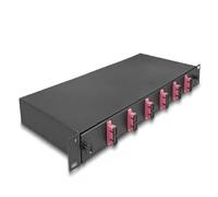 Boîte d'épissure Fibre Optique 19" 6X SC Duplex OM4 1 UH prête à épisser complètement équipée