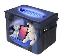 Boîte désinfectante à lumière UV, 12 L, machine de désinfection et de nettoyage portable avec minuterie à 3 niveaux, sac de nettoyage UV pliable pour biberon, jouets, masque, serviette, clé, sans