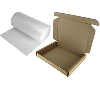 Boîte d'expédition pour ordinateur portable : 47 x 31 x 6 cm Emballage moyen résistant + 3 m de papier bulle