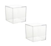 Boîte D'exposition Transparente en Plastique pour Mariage, 2 Pièces | Design Clair pour Visibilité, pour Arts et Loisirs Créatifs, Surface Lisse, Boîte Carrée de Rangement