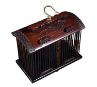 Boîte d'habitat pour Reptiles Cage à sauterelles Pratique, Antique, Vintage, Portable, Double Grille(Bruin)