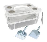 Boîte d'incubation pour larves - Dimensions : 24 x 16 x 13 cm - Ferrures transparentes en polyéthylène - Station d'alimentation vivante - Ferme avicole - Terrarium pour reptiles - Laboratoire - Salle