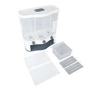 Boîte Distributeur de Grains 3 Compartiments, 6L Capacité, Fenêtre Transparente, Contenant Riz et Céréales avec Couvercle Orange - Stockage Sec Efficace, Distribution Précise, (Verte)