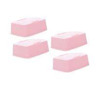 Boîte Distributrice de Lingettes Bébé 4 Pièces en Pp Rose | Format de Voyage, à Tirer Pratique, Usage Maison et Personnel, Isolation Anti-poussière pour Garder le Contenu Propre
