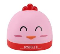 Boîte distributrice de mouchoirs en Plastique, conteneur de mouchoirs en Forme de Poulet de Dessin animé pour comptoir (Rose)