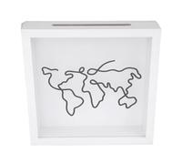 Boîte D'ombre de Billets avec Fente, Cadre Photo, Boîte de Rangement de Mémoire pour Carte Postale, Billet de Film de Concert, Blanc 20x20cm (Style de Carte)