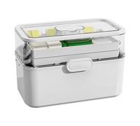 Boîte d'organisateur de médicaments - médicaments multifonctionnel avec poignée | 3 plans de stockage pour médicaments, pharmacie domestique, boîte à pilules et ensembles de premiers soins | Pour