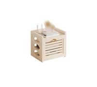 Boîte d'organisateur de routeur Console multimédia en Bambou pour WiFi Modem Routeur Câble Management Étagère Unité de Stockage d'électronique ventilée pour Le Bureau de Salon