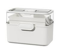 Boîte d'organisateurs de médecine - conteneur de stockage de pilules, système de gestion des tablettes | Porte-médicaments à 3 niveaux avec couvercles, organisateur de fournitures de santé portable, o