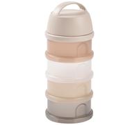 BÉABA, Boite doseuse de Lait en Poudre Empilable, 100% Hermétique, 4 Compartiments, Made in France, Grande contenance, Usage Evolutif, Facile à transporter, Translucide Argile