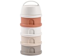 BÉABA, Boite doseuse de Lait en Poudre Empilable, 100% Hermétique, 4 Compartiments, Made in France, Grande contenance, Usage Evolutif, Facile à transporter, Beige/Terracotta
