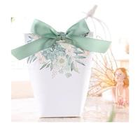 Boite Dragees Bapteme Fleurs vertes faveurs de mariage boîtes à bonbons enregistrer la Date boîte-cadeau fête boîte à chocolat trois modèles 50pcs