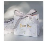 Boite Dragees Bapteme Mini boîte-cadeau créative en marbre gris, boîte à chocolat en papier de fête, emballage/boîtes à bonbons for faveurs de mariage(GRAY,20Pcs)