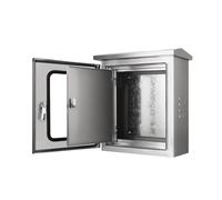 Boîte électrique double porte, boîte de jonction en acier avec plaque de montage à serrure métallique, boîtier extérieur pour l'installation de composants(50x40x30cm)