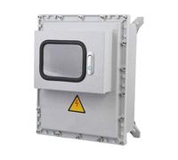 Boite Electrique Etanche en Aluminium Moulé, Coffret Electrique Industriel Antidéflagrant IP66 avec Hublot, Serrure et Plaque de Montage(60x70x25cm/24x28x10in)