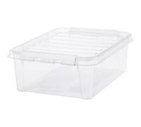 Boîte empilable 21 litres avec couvercle - Clips Blancs