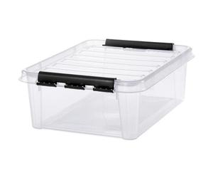 Boîte empilable 21 litres avec couvercle - Clips Noirs