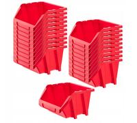 Boîte empilable d'atelier KADAX, boîtes de stockage (rouge, lot de 20 - 214 x...