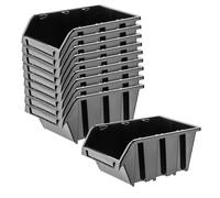 KADAX Boîtes de Rangement Murales, Boîtes Empilables en Plastique pour Organiser Vos Outils, Bacs à Bec pour Garage (Lot de 20 : Rouge, 290 x 200 mm)