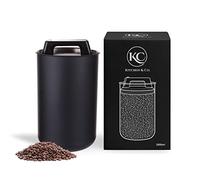 Boîte en Acier Inoxydable Hermétique pour 1 kg de Café en Grains - Couvercle sous Vide, Joint Aromatique - Idéal pour le Café et le Thé