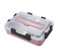 Boîte en acier inoxydable | Lunch Box Container avec 4 compartiments - Boîte à lunch thermique de grande capacité, conteneur alimentaire de style