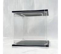 Boîte en Acrylique Tall Acrylic Display Cabinet with Doors, Highly Transparent Decorative Box with LED Lighting, Cube Countertop Storage Case(15x15x15cm/6x6x6in)