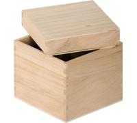 Artemio Boîte Cube à Décorer, Bois, Beige, 12 x 12 x 12 cm VIBB19