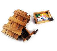 Boîte en Bois 3D Puzzle Secret Déballez Une boîte Cadeau cachée avec Une cachette ou des Compartiments pour Un Amateur de Puzzle de Chasse au trésor (Compartiment)