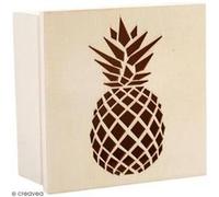 Boîte en bois - Graine Créative - Ananas - 15 x 15 x 7,5 cm - Ajourée - Marron