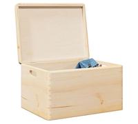 Boîte en bois avec couvercle et poignées bois de pin massif