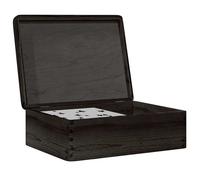 vidaXL Boîte en bois avec couvercle noir 40x30x13 cm bois de pin massif